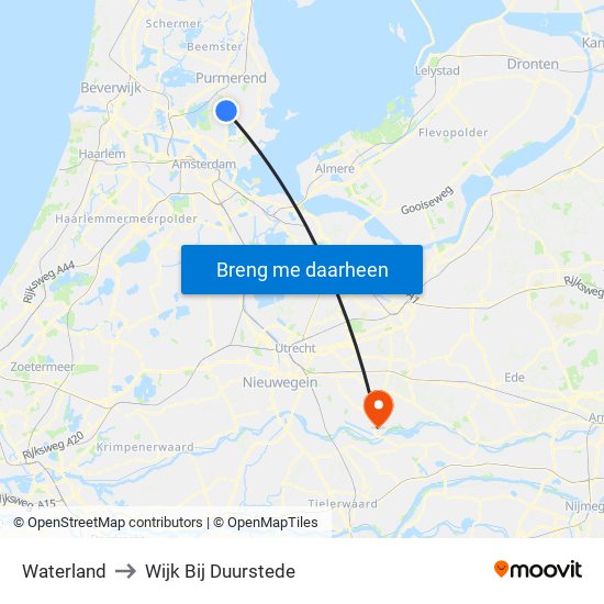 Waterland to Wijk Bij Duurstede map
