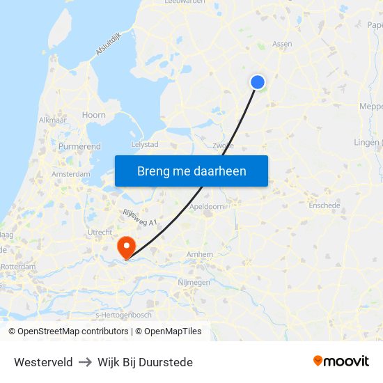 Westerveld to Wijk Bij Duurstede map