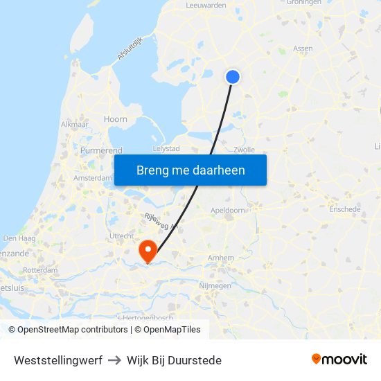 Weststellingwerf to Wijk Bij Duurstede map
