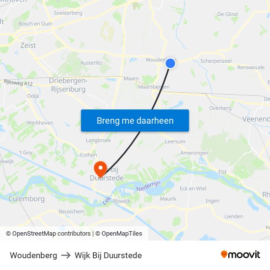 Woudenberg to Wijk Bij Duurstede map
