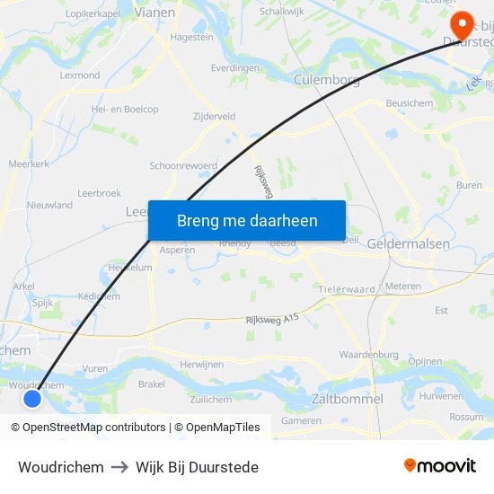 Woudrichem to Wijk Bij Duurstede map