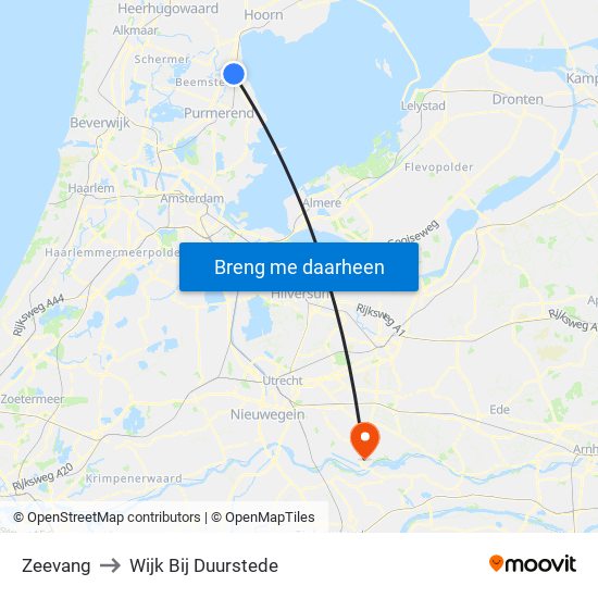 Zeevang to Wijk Bij Duurstede map