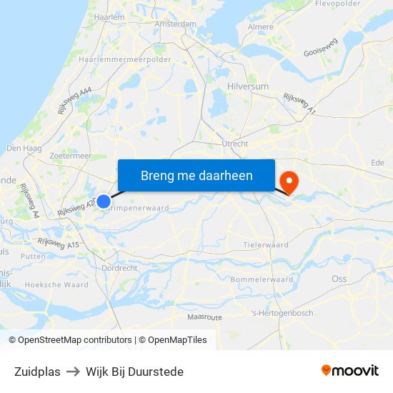 Zuidplas to Wijk Bij Duurstede map