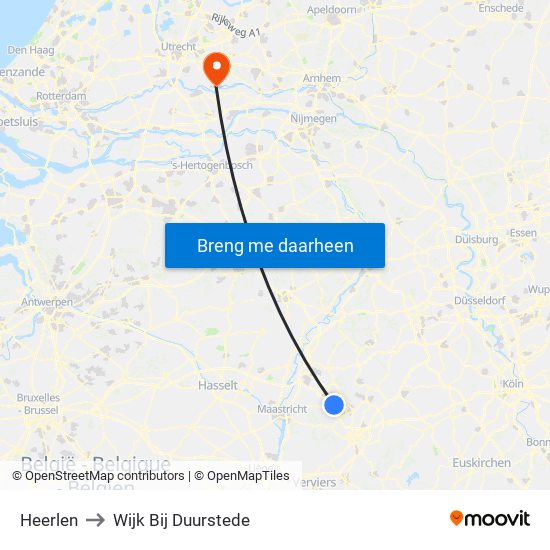 Heerlen to Wijk Bij Duurstede map