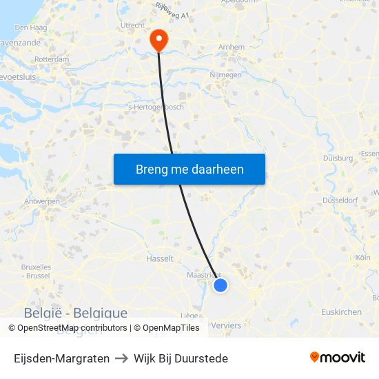 Eijsden-Margraten to Wijk Bij Duurstede map