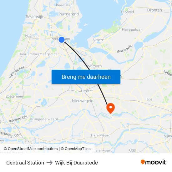 Centraal Station to Wijk Bij Duurstede map