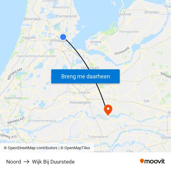 Noord to Wijk Bij Duurstede map