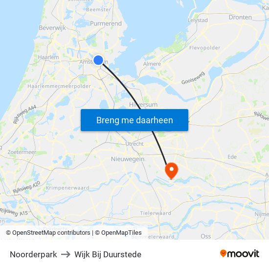 Noorderpark to Wijk Bij Duurstede map