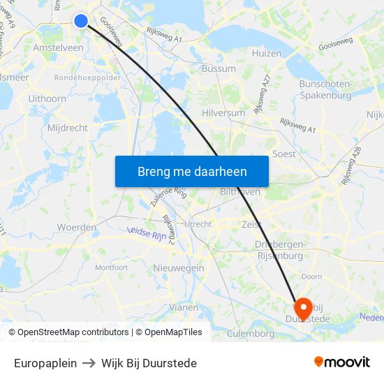 Europaplein to Wijk Bij Duurstede map