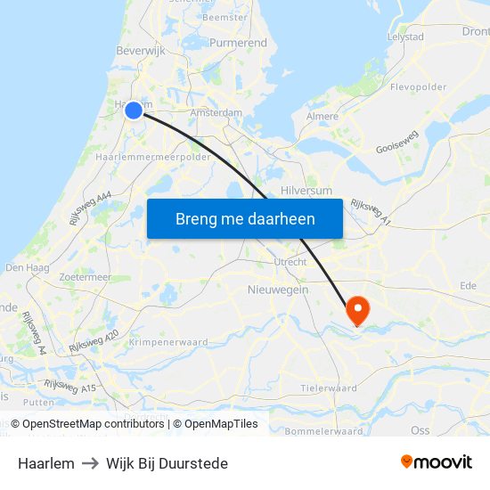 Haarlem to Wijk Bij Duurstede map
