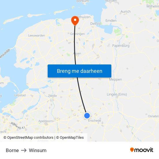 Borne to Winsum map