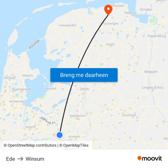 Ede to Winsum map