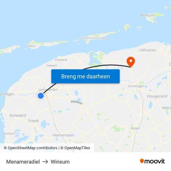 Menameradiel to Winsum map