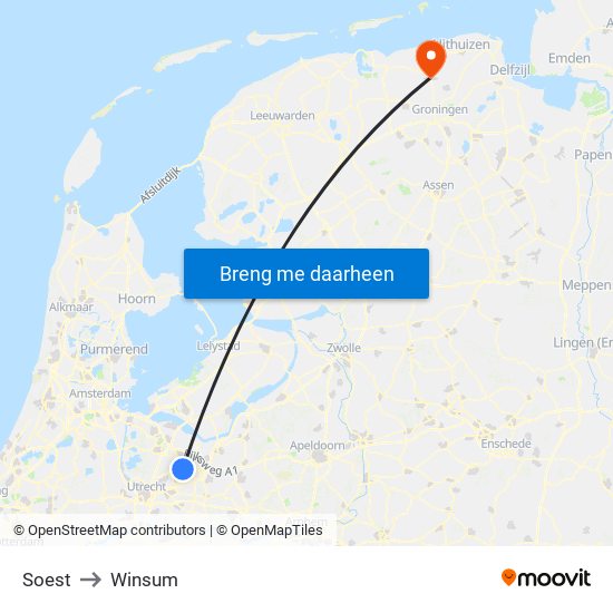 Soest to Winsum map