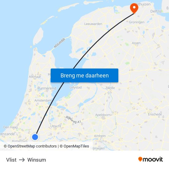 Vlist to Winsum map