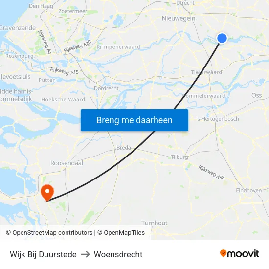 Wijk Bij Duurstede to Woensdrecht map