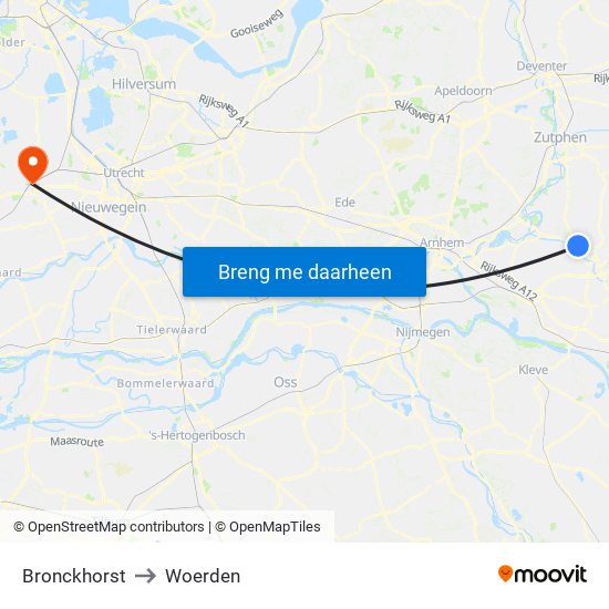 Bronckhorst to Woerden map