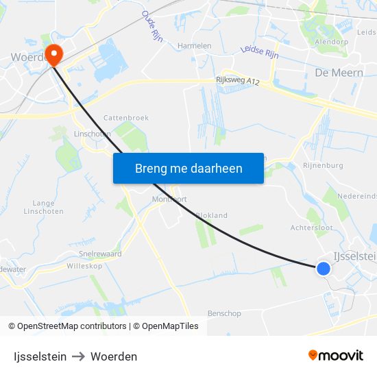 Ijsselstein to Woerden map