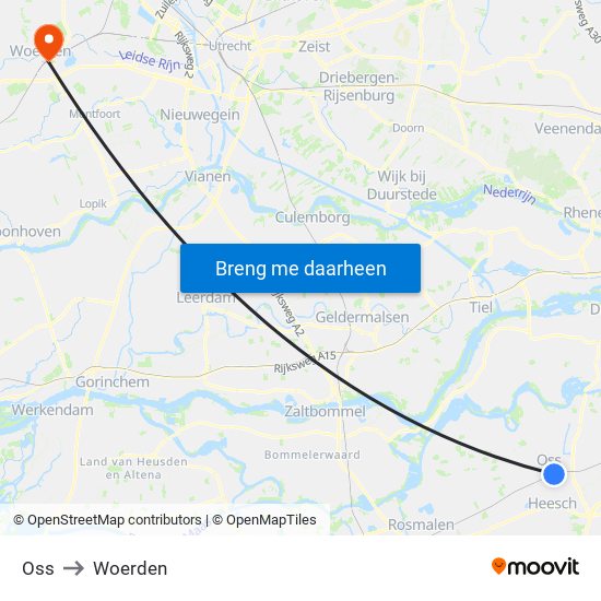 Oss to Woerden map