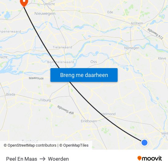Peel En Maas to Woerden map