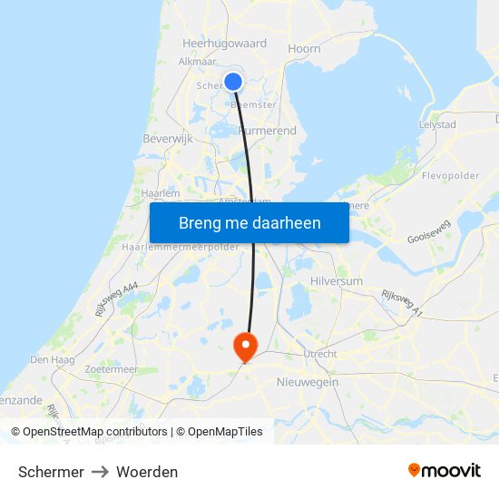 Schermer to Woerden map