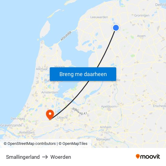 Smallingerland to Woerden map