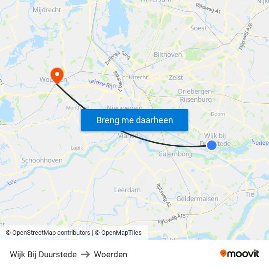 Wijk Bij Duurstede to Woerden map