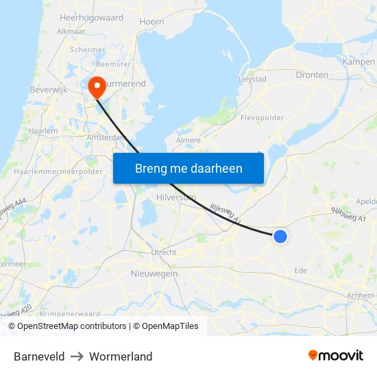 Barneveld to Wormerland map
