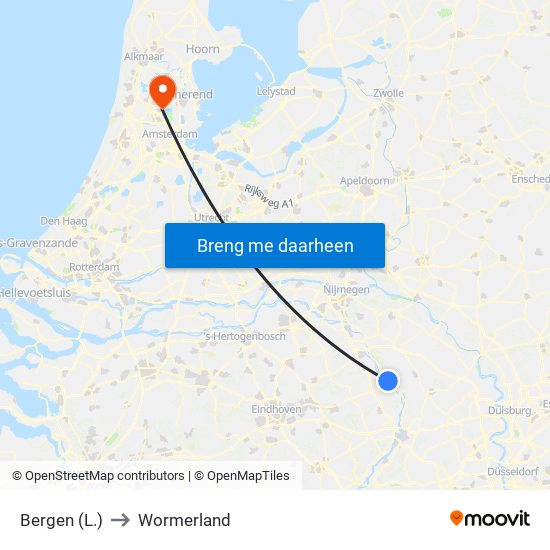 Bergen (L.) to Wormerland map