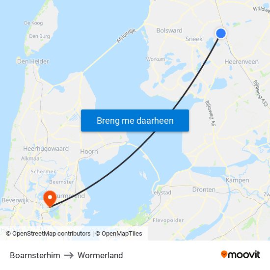 Boarnsterhim to Wormerland map