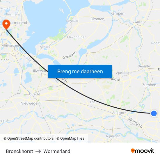 Bronckhorst to Wormerland map