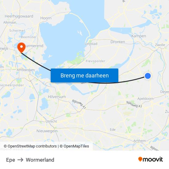 Epe to Wormerland map