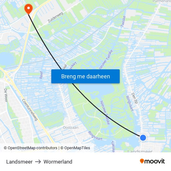 Landsmeer to Wormerland map