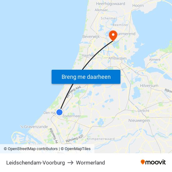 Leidschendam-Voorburg to Wormerland map