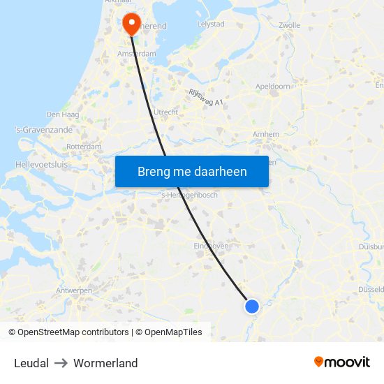 Leudal to Wormerland map