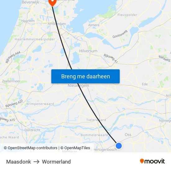 Maasdonk to Maasdonk map