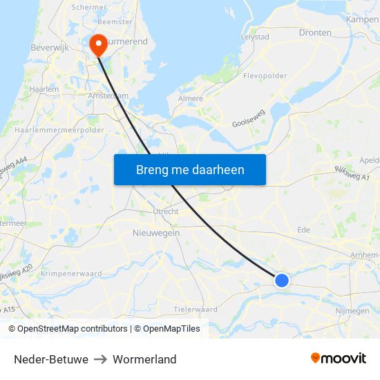 Neder-Betuwe to Wormerland map