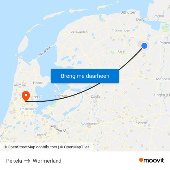 Pekela to Wormerland map