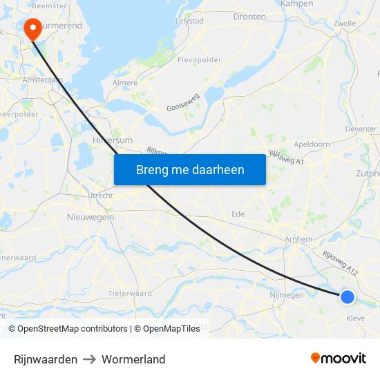 Rijnwaarden to Wormerland map