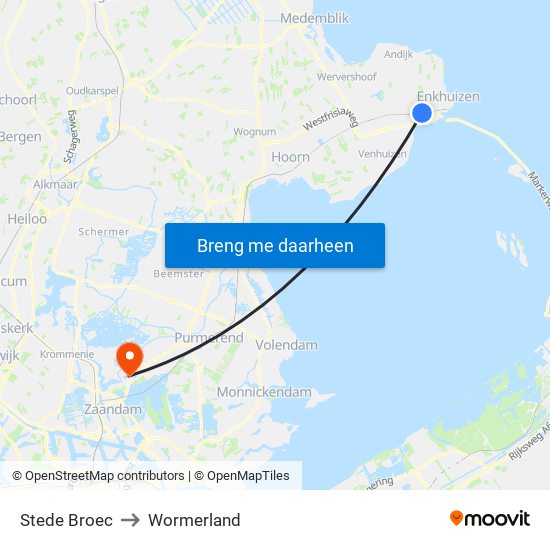 Stede Broec to Wormerland map