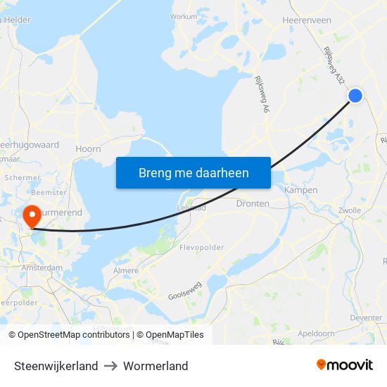 Steenwijkerland to Wormerland map