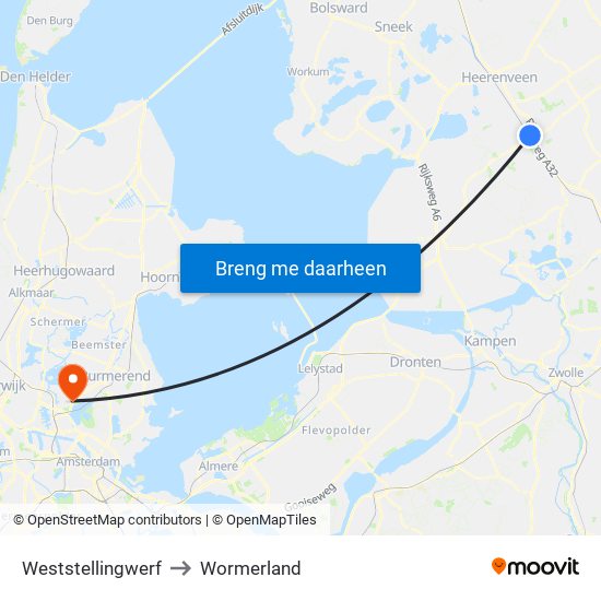 Weststellingwerf to Wormerland map