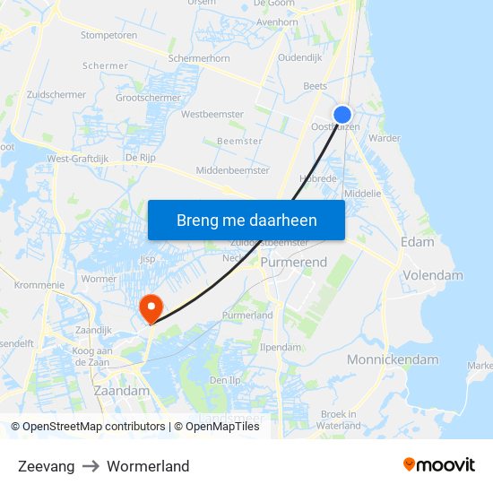Zeevang to Wormerland map