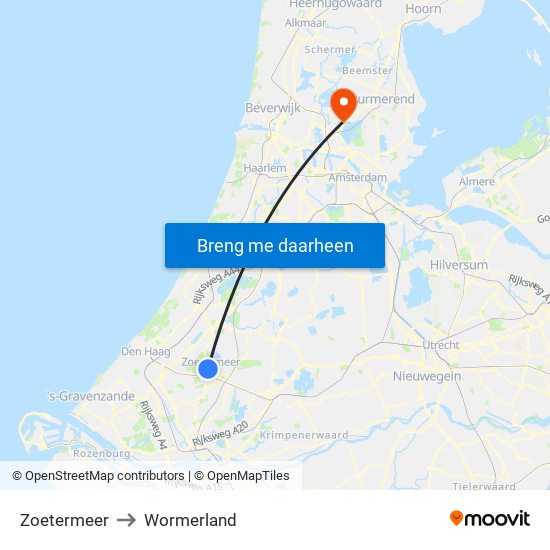 Zoetermeer to Wormerland map