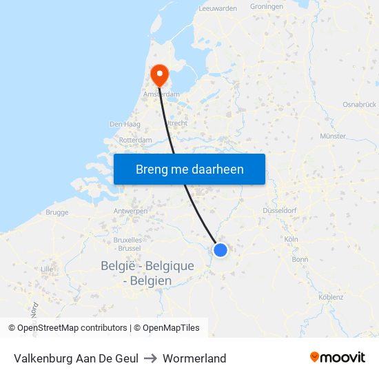 Valkenburg Aan De Geul to Wormerland map
