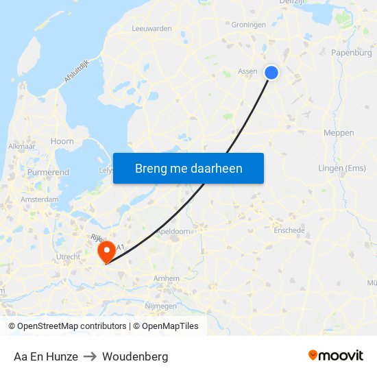 Aa En Hunze to Woudenberg map