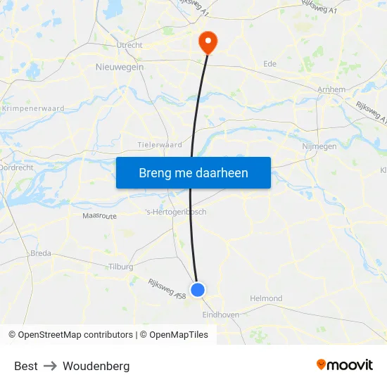 Best to Woudenberg map