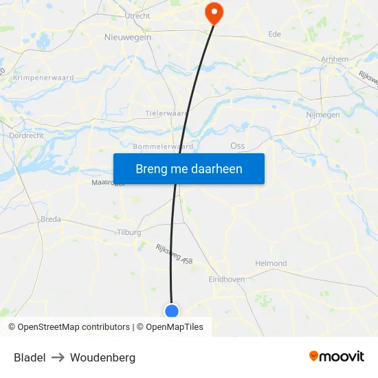 Bladel to Woudenberg map