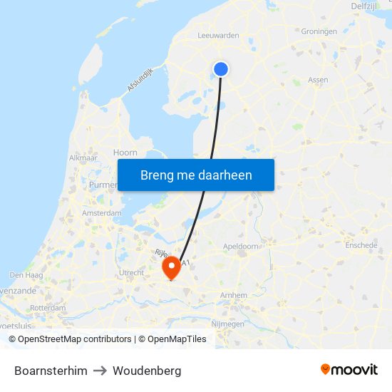 Boarnsterhim to Woudenberg map