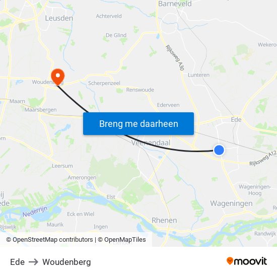 Ede to Woudenberg map
